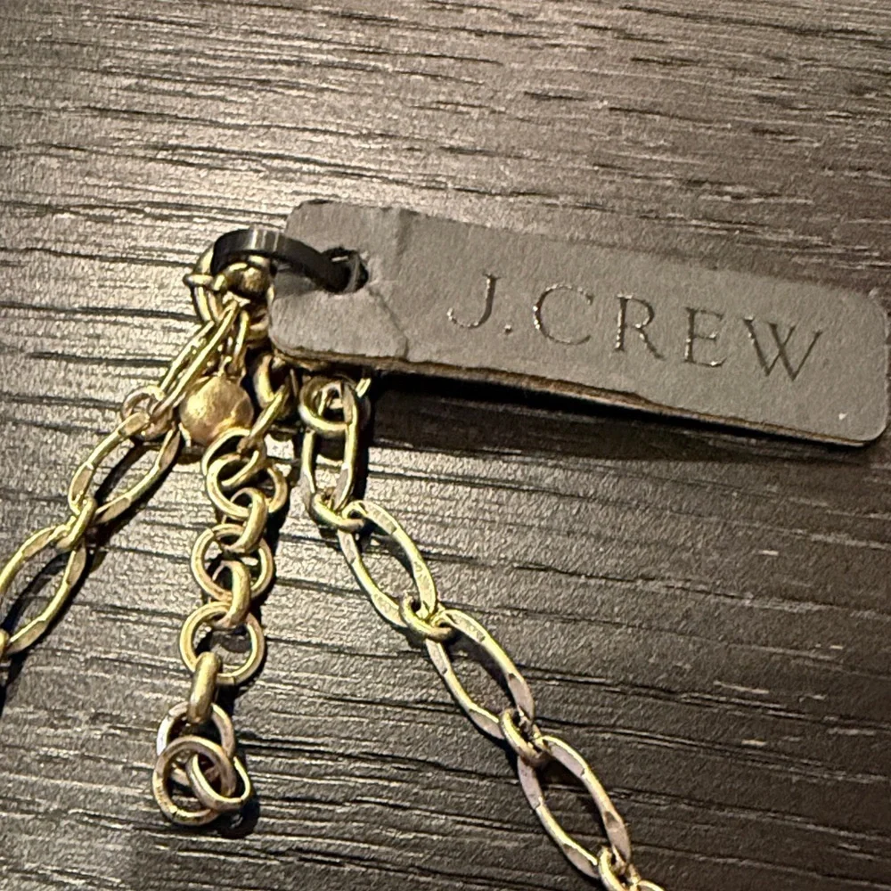 J. Crew Women’s Gold Floral Design Chain Necklace Faux Diamond